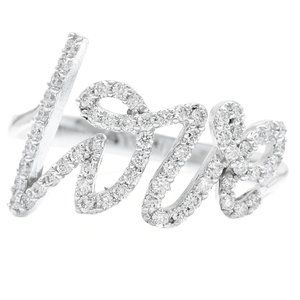 COPY - 0.45 Ct Natural Diamond 14K White Gold LOVE Ring